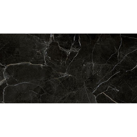 Porcelanato Esmaltado 60x120cm Retificado Venato Black Polido Roca - Imagem principal - 739b0079-89c2-482d-b1b6-c1da5bd166d4