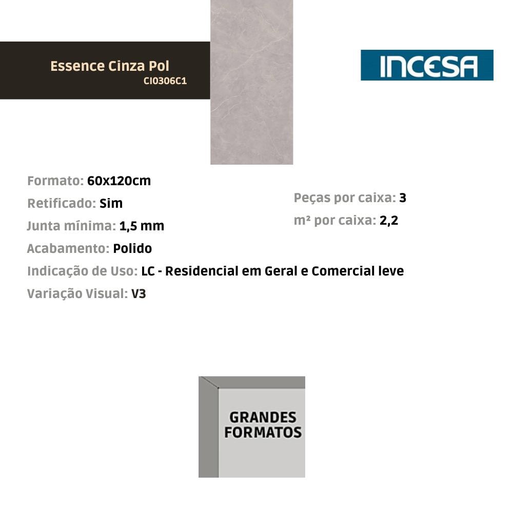 Porcelanato Incesa Essence Cinza Polido 80x80cm Retificado | ABC