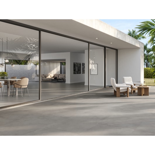 Porcelanato Incesa Habitar Grafite Cetim 80x80cm Retificado - Imagem principal - 6400d400-a214-4cf0-acbd-945cc33f2182