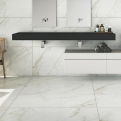Porcelanato Portinari Calacata Classico Branco Acetinado 58,4x117cm Retificado