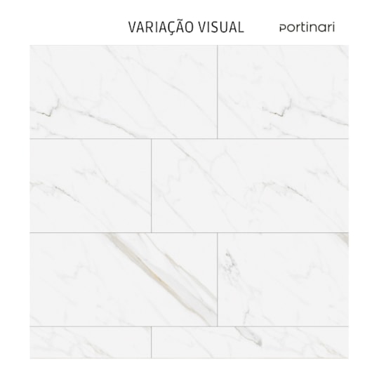 Porcelanato Portinari Calacata Classico Branco Acetinado 60x120cm Retificado  - Imagem principal - 9a7b49f6-93a1-4f3d-8fbd-2d63ee11aad5