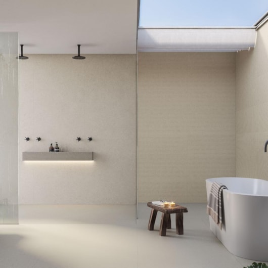 Porcelanato Portinari Limestone Eterna Off White Externo 90x90cm Retificado - Imagem principal - 078ec2b4-3179-4fbd-9f29-343fdaa66ec5