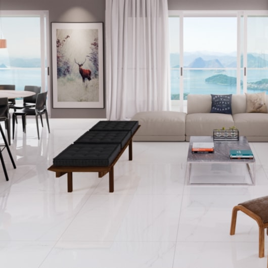Porcelanato Portinari Lumina Carrara Polido 100x100cm Retificado - Imagem principal - d01f4d84-51fd-4535-8a20-68a0078a8b96