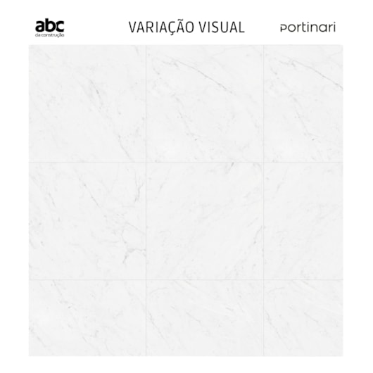 Porcelanato Portinari Lumina Carrara Polido 100x100cm Retificado - Imagem principal - 0a108e91-81eb-47e8-bd34-bdbb88ade7a8