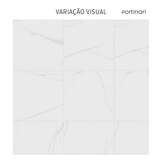 Porcelanato Portinari Lumina Wh Acetinado 100x100cm Retificado - Imagem principal - 056d3580-08b1-491f-b8b4-f676ee571dce