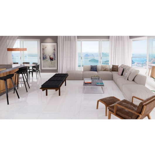 Porcelanato Portinari Lumina Wh Natural 58,4x117cm Retificado - Imagem principal - 0b822f77-4d7d-439f-96b4-c4609c1e061c