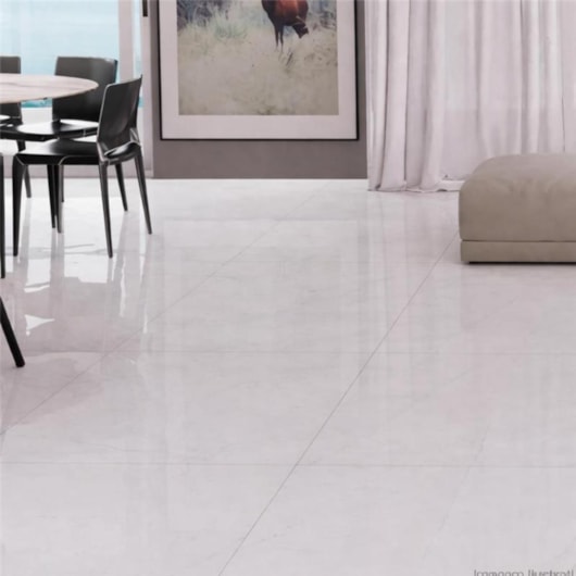 Porcelanato Portinari Lumina White Polido 60x120cm Retificado - Imagem principal - e7e952e8-ea05-4cb1-84ad-92fb50638135