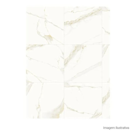 Porcelanato Portinari Opera Wh Polido 90x90cm Retificado - Imagem principal - 25ad7606-fc3a-4816-ad7d-7f73780ffce5