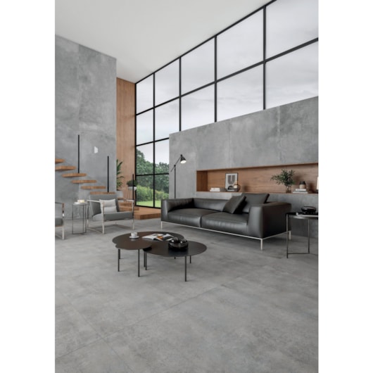 Porcelanato Portobello Nord Cement Cinza Natural 90x90cm Retificado  - Imagem principal - 45aa9e99-ec59-4729-bd4b-4fa6c7e2600a