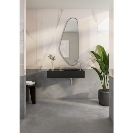 Porcelanato Portobello Nord Cement Natural 60x120cm Cinza Retificado  - Imagem principal - 6cda2ebb-c619-4e32-9642-358044cec860
