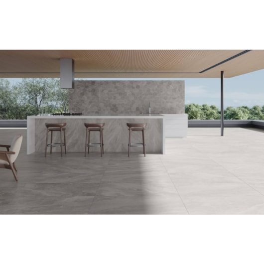 Porcelanato Portobello Storm Gray Natural 60x120cm Retificado  - Imagem principal - 3c10b97d-6bd7-4e2b-8c9e-610d617905bf