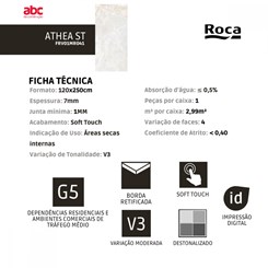 Porcelanato Retificado Athea Soft Touch Roca 120X250Cm