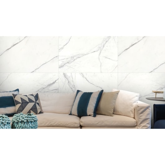 Porcelanato Retificado Castellamare Bianco Polido A Villagres 106,5x106,5 cm - Imagem principal - b07b9096-3fff-4280-951c-d672b228a064