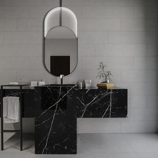 Porcelanato Retificado Cemento Grigio A/ Biancogres  26x106 cm - Imagem principal - eb969a69-0d03-480e-9737-6cabad756e40