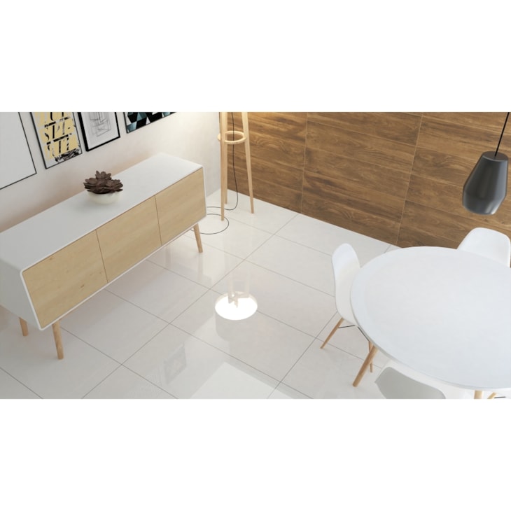 Porcelanato Retificado Clean Branco Acetinado A Villagres 50x100 cm