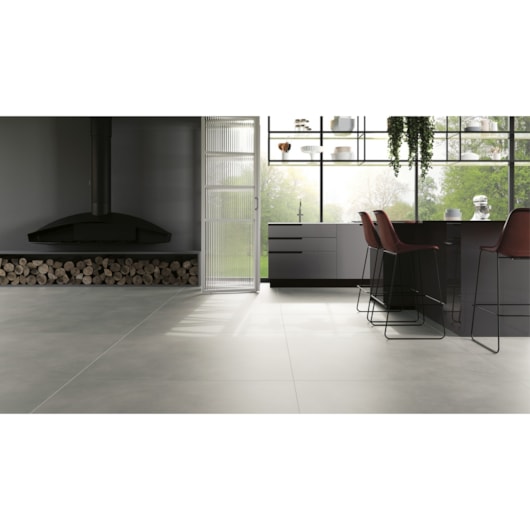 Porcelanato Retificado House Cement Natural A Villagres 123x123cm - Imagem principal - e2b50ec5-0540-4356-a2ff-0cecf7f1f5a8