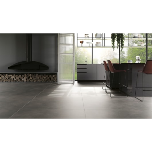 Porcelanato Retificado House Grafite Natural A Villagres 123x123cm - Imagem principal - ca098902-bb41-4beb-8dd1-f981eec8bd13