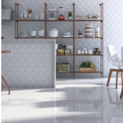 Porcelanato Retificado Pure White Polido A Caixa Com 1,94 Elizabeth 49x99cm