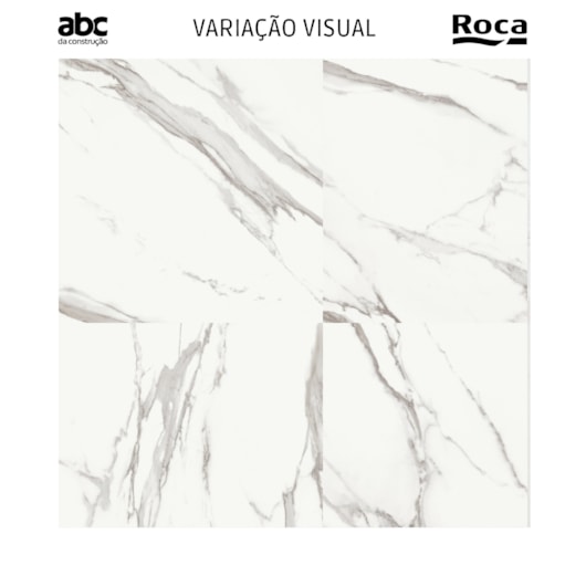 Porcelanato Roca Calacata Light Polido 120x120cm Mármore Retificado  - Imagem principal - fa53c583-40f4-4359-b401-4b57671aa77d