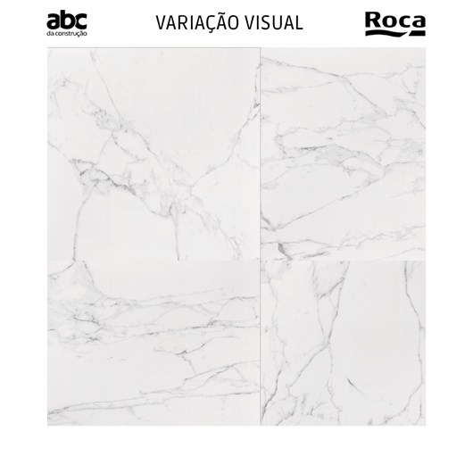 Porcelanato Roca Carrara Polido 120x120cm Mármore Retificado  - Imagem principal - cec9bcbd-7777-46af-8c93-1263f411aa36