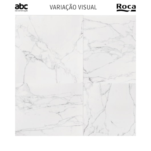 Porcelanato Roca Carrara Polido 120x120cm Mármore Retificado - Imagem principal - f917de85-d026-4bbc-a153-f89a073a632a