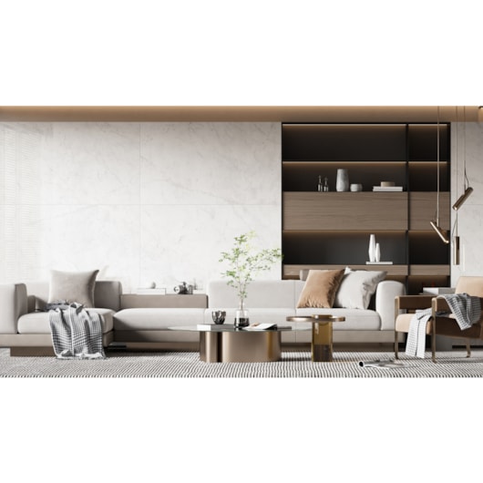 Porcelanato Villagres Bianco Thassos Polido 108x108cm Retificado - Imagem principal - 777d8e90-0a81-4e43-a7bb-4c69f4c37815