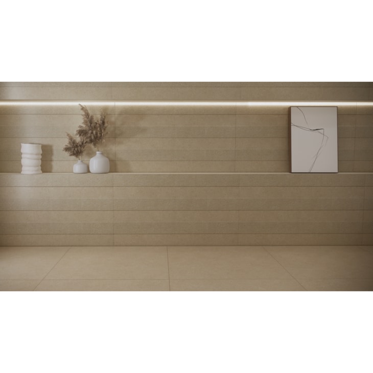 Porcelanato Villagres Emanatura Areia Decor Natural 80,5x140cm Retificado