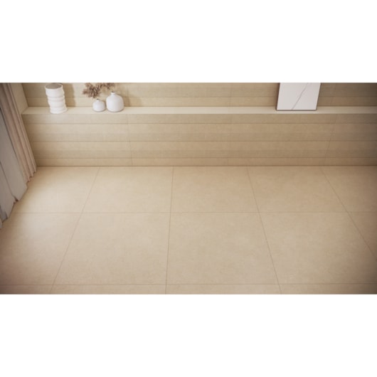 Porcelanato Villagres Emanatura Calcário Natural 108x108cm Retificado  - Imagem principal - 0765d405-9423-4cf9-a4a5-41af63bb101b