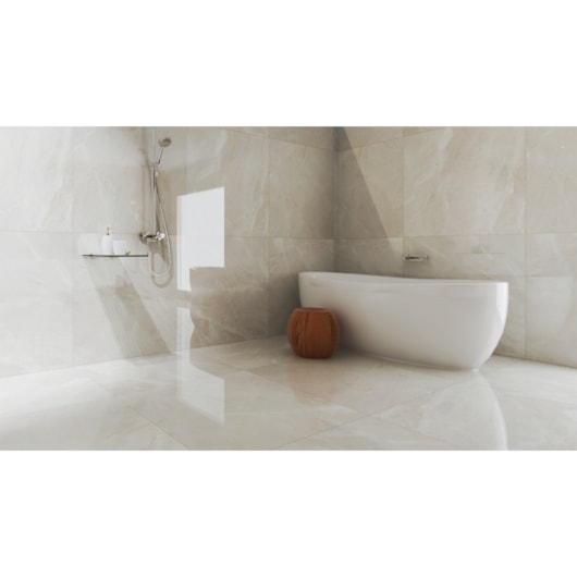 Porcelanato Villagres Monte Bianco Polido 108x108cm Retificado - Imagem principal - 5bba85a2-195b-4f6a-9b35-455e53332828