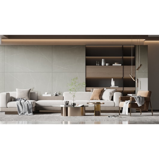 Porcelanato Villagres Savoy Silver Natural 80,5x140cm Retificado - Imagem principal - 8ec6029a-9baf-4882-bc4b-54936b0d4ed5