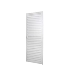 Porta De Alumínio Laminada Linha Sólida Esquerda Branco MGM 210x80cm
