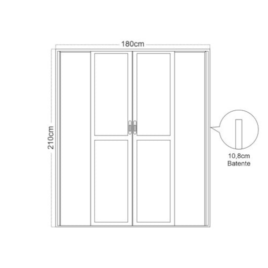 Porta De Correr 6 Folhas Vidro Liso Branco Mgm 210x180cm - Imagem principal - aeb9aacd-f061-473c-9ce5-07de5dbf2127