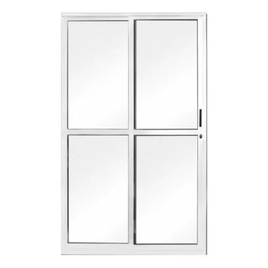 Porta De Correr Em Alumínio Branco 2 Folhas 1 Fixa Vidro Liso MGM 210x140cm - Imagem principal - 6d9fb253-ffe2-4628-b59c-723e2dcd201e