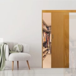 Porta de Correr Melamínica Madeira Lisa Mogno Com Abertura Pela Direita MGM 215x80x6cm