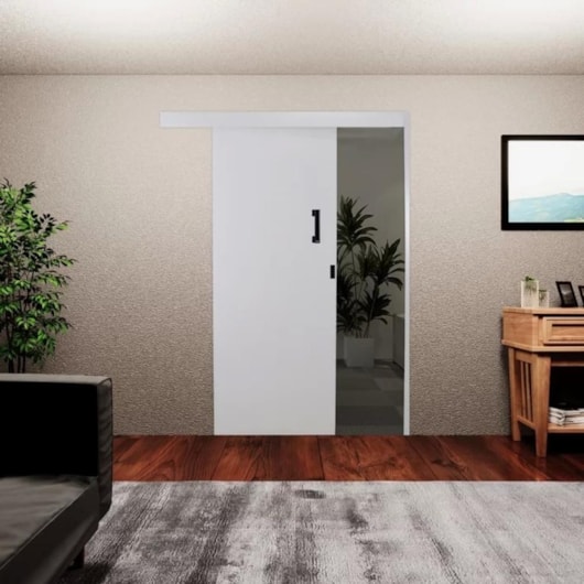 Porta De Correr Melamínica Sobrepor Abertura Pela Esquerda Branco MGM 215x70x6cm - Imagem principal - c2c856d1-c81b-4da9-890f-352a308c8016