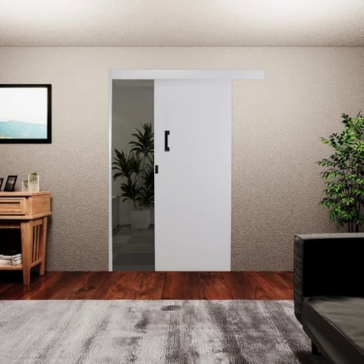 Porta De Correr Melamínico Madeira Lisa Abertura Pela Esquerda Branco MGM 215x80x6cm - Imagem principal - 4c5a0da2-3f55-41e1-b339-cbd106ec894c
