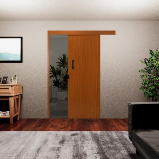 Porta De Correr Sobrepor De Madeira Mogno Abertura Pela Esquerda MGM 215x80x6cm - Imagem principal - 9a9925a3-72fc-456a-8764-d651c7ce6bd0