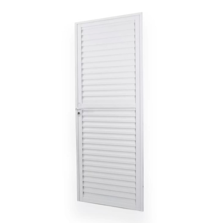 Porta De Giro De Alumínio Laminada Soft Branco MGM 210x70cm