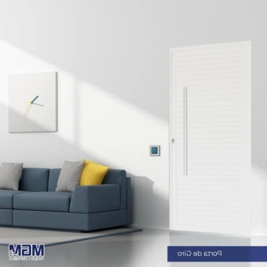 Porta De Giro De Alumínio Pivotante Linha Project Abertura Pela Esquerda Branco MGM 220x110cm - Imagem principal - b20b8616-347e-440b-a3f8-2819ff48576f