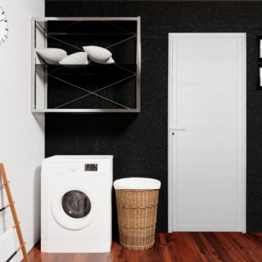 Porta De Giro Em Alumínio Abertura Pela Esquerda Lambri Branco Mgm 210x80cm - Imagem principal - 24e492d8-60a2-418e-b0d5-e2f62393ac7c