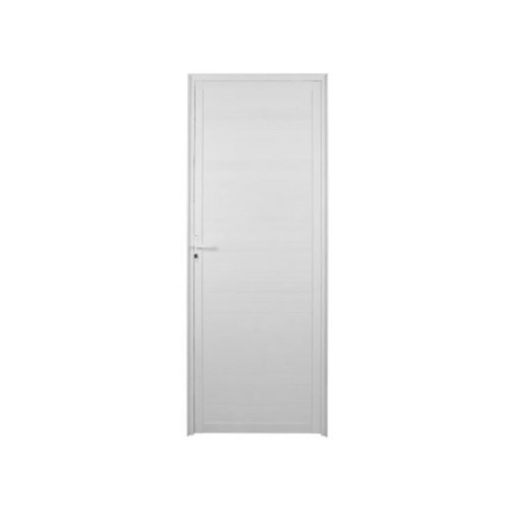 Porta De Giro Em Alumínio Abertura Pela Esquerda Lambri Branco Mgm 210x80cm