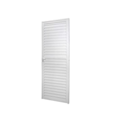 Porta De Giro Laminada Linha Sólida Alumínio Esquerda Branco MGM 210x90cm