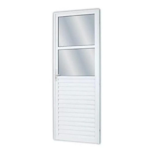 Porta De Giro Mista 2 Vidros Mini Boreal Direita Linha Sólida Branco MGM 210x90cm - Imagem principal - 84fbaa62-83f1-474d-bbc7-bfec4276f4c2