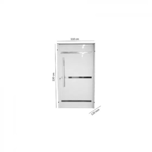 Porta De Giro Pivotante Alumínio Lambri Friso Abertura Pela Direita Branco Mgm 220x110cm - Imagem principal - 3845a509-8145-4555-ad00-dbb2c963d6a7