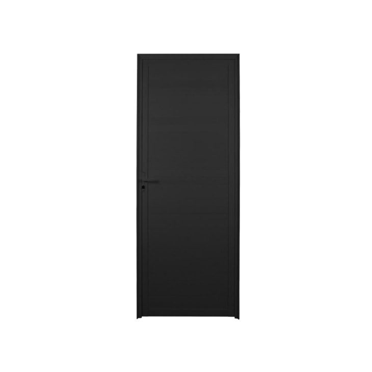 Porta De Giro Project Lambri Abertura Pela Esquerda Preto Mgm 210x80cm