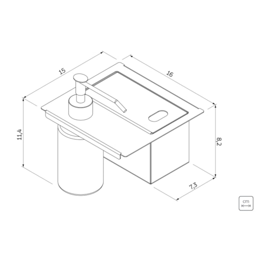 Porta Esponja com Tampa e Dosador de Sabão Líquido em Aço Inox para uso em canal organizador Tramontina - Imagem principal - 3858e358-2c29-48c7-92fa-587c0a5c9095