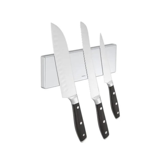 Porta Facas Magnetico Nomos Cromado Deca 20cm - Imagem principal - c68c9db9-73cb-4b76-871f-12e92849d0a7
