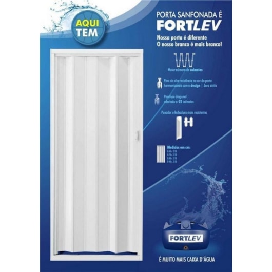 Porta Sanfonada De Pvc 60cm Branco Fortlev - Imagem principal - 68805ecb-449c-4e43-bbc6-cbed576237a9