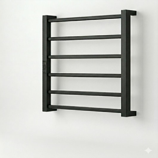 Porta Toalha Aquecido Titan Digital Preto Fosco com Cabo Bivolt Esquerdo Thermo - Imagem principal - d0e64584-446f-4f57-84ad-6728f728c154