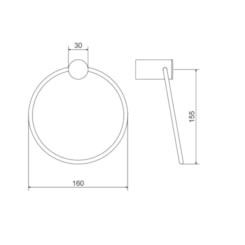 Porta Toalha Argola Atria 217 Cromada Meber